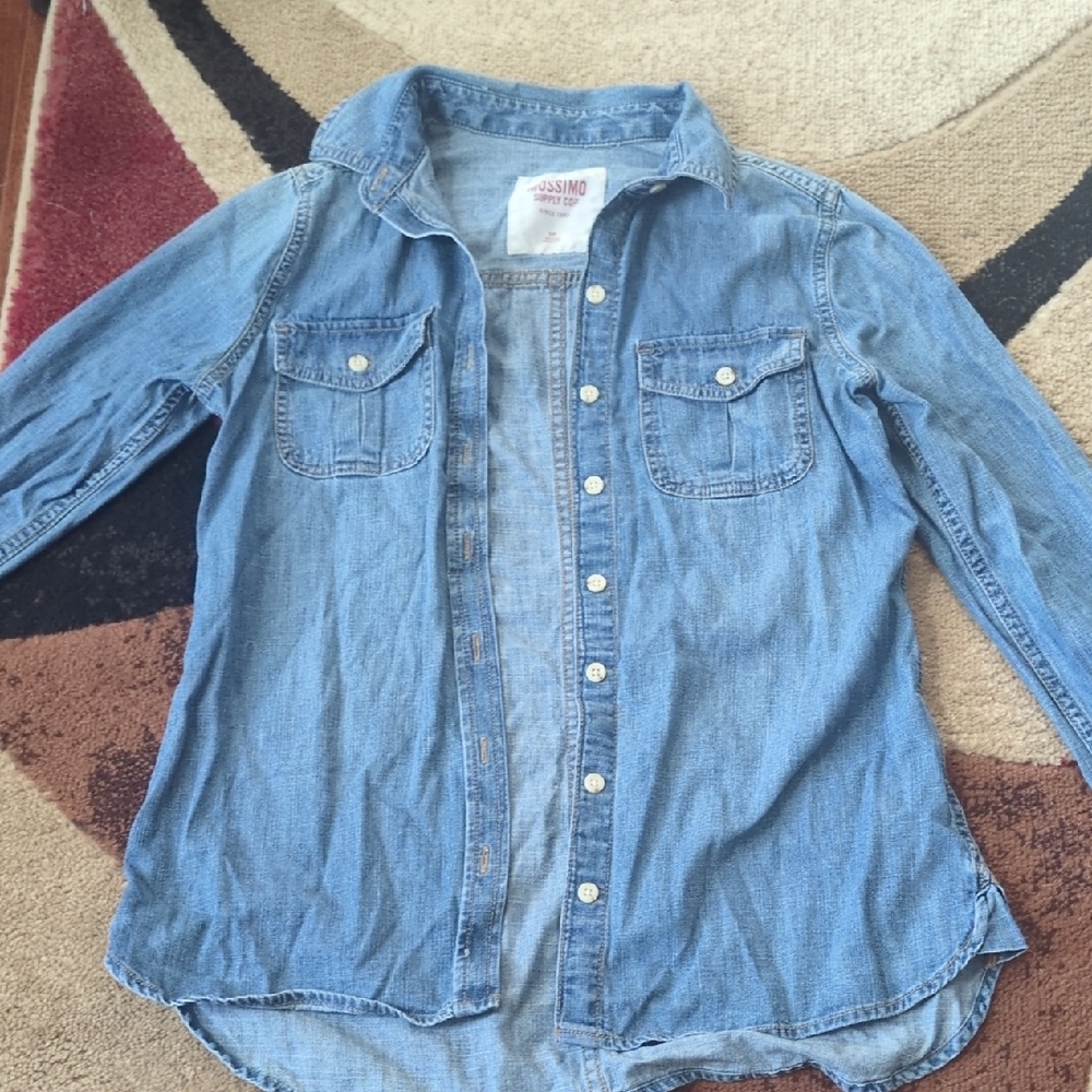 Massimo Blue Women's Button Down Shirt